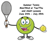 Mon/Wed or Tue/Thu Summer Tennis and Adult Lessons at Thomas Jefferson High School - Select the class in the drop down and add to cart